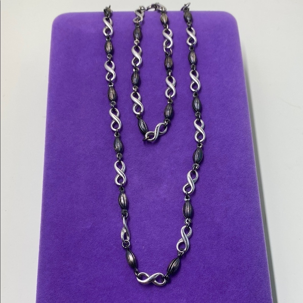 💛 Classic Sterling Silver Necklace & Bracelet with Twisted Design | Infinity